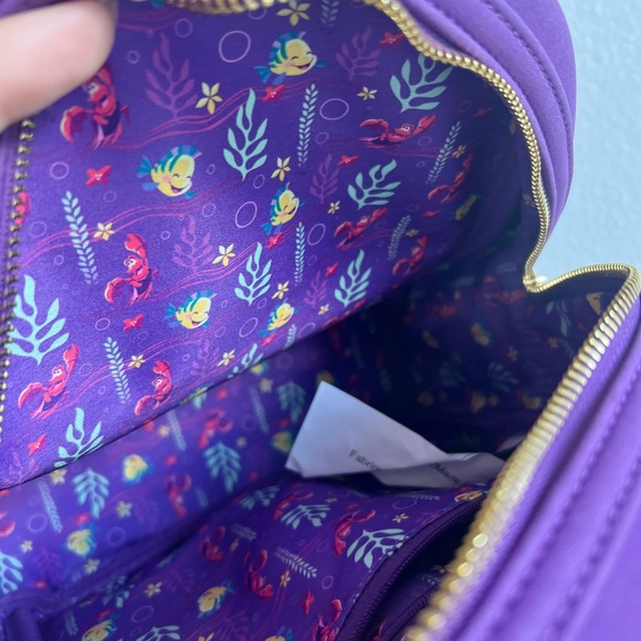 Loungefly Little Mermaid Ariel Castle Series Mini Backpack - PURPLE - Picture 4 of 4